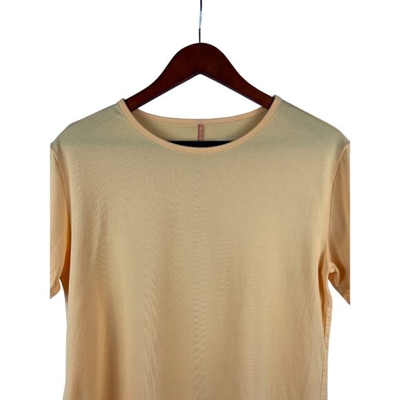 Candace Cameron Bure XXS Yellow Short Sleeve T-Shirt Cotton/Modal Blend Made In - Picture 3 of 5